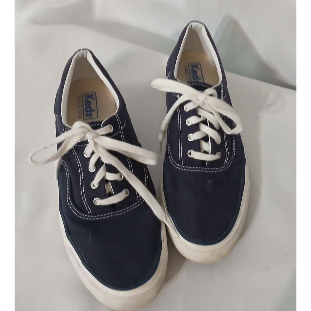 KEDS Dream Foam Women Lace up Black Canvas Comfort Preppy Coastal Retro #WF58141